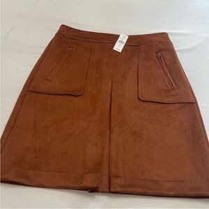 Loft Brown Suede like Mini Skirt